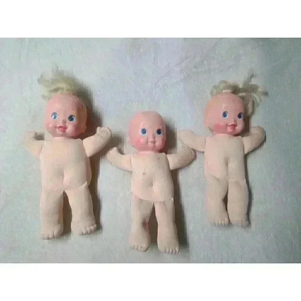 Magic Nursery 9" Triplets Baby Dolls set lot Vintage Mattel 1992 2 girls 1 boy